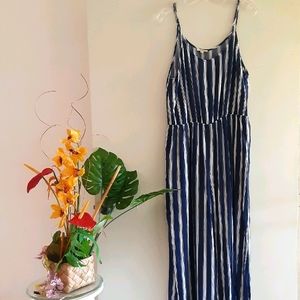 KORI America Large Blue Stripes Jumpsuit